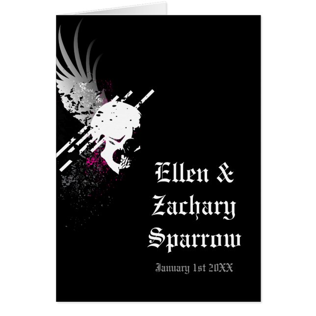 couples skull pirate party cards (Front)
