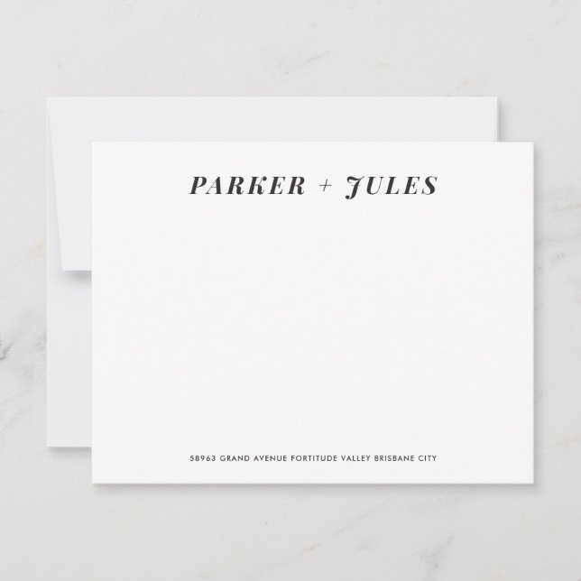 Couples Stationery Note Card (Front)