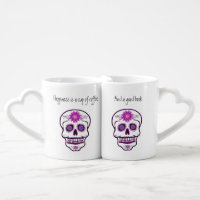 Couples ' Sugar Skull Book Lovers Mug Set