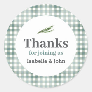 Couples Summer Barbecue Baby Shower Classic Round Sticker