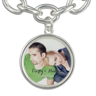 Couple's Sweetheart Photo Charm Bracklet Bracelet