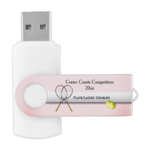 Couples Tennis Pink Personal Photos / Files Flash Drive