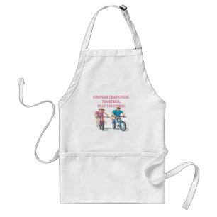 Couples That Cycle Together Adult Apron