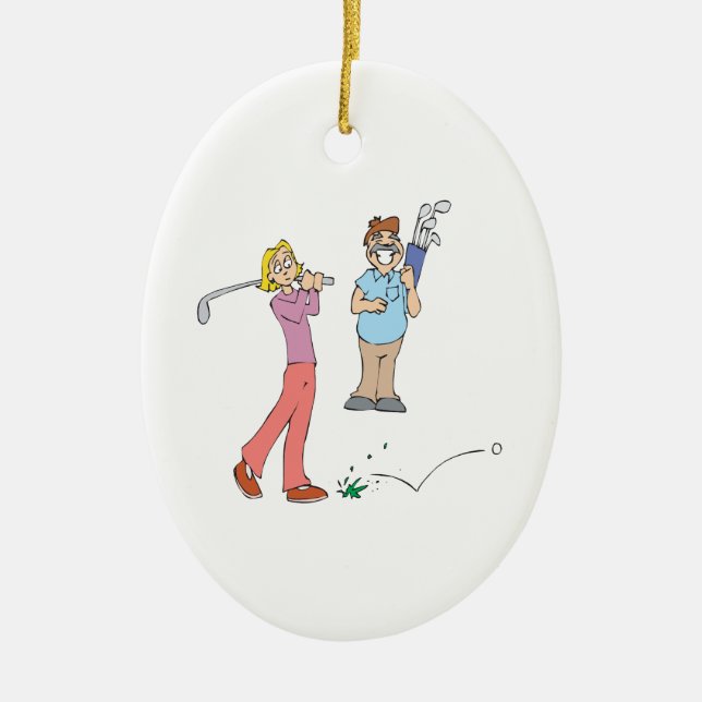 Couples That Golf Together Stay Together Ceramic Ornament (Front)