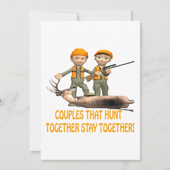 Couples That Hunt Together Stay Together Invitation (Front)
