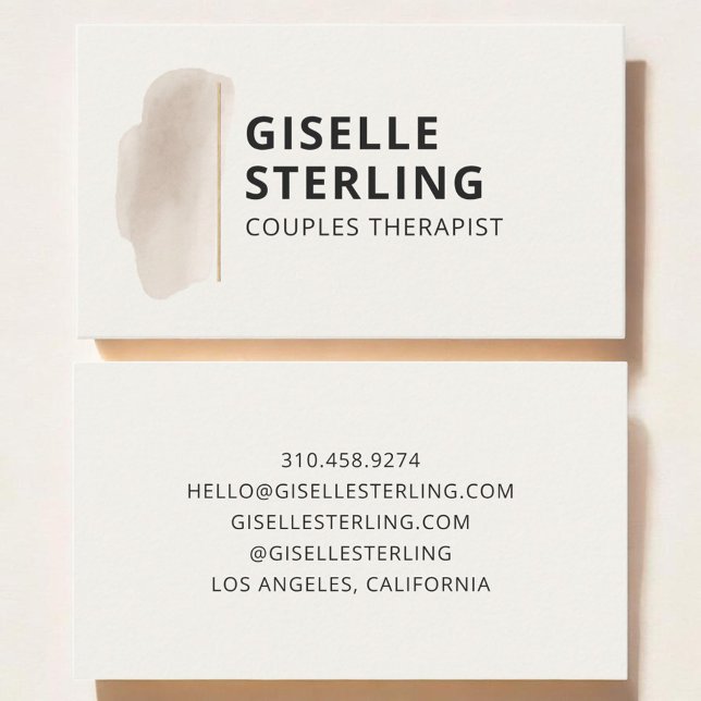 Couples Therapist Neutral Beige Business Card (Creator Uploaded)
