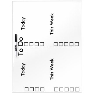 Couples' To Do List w/ Today & This Week Checklist Dry-Erase Board