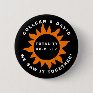 Couples Totality Solar Eclipse We Saw it Together Pinback Button