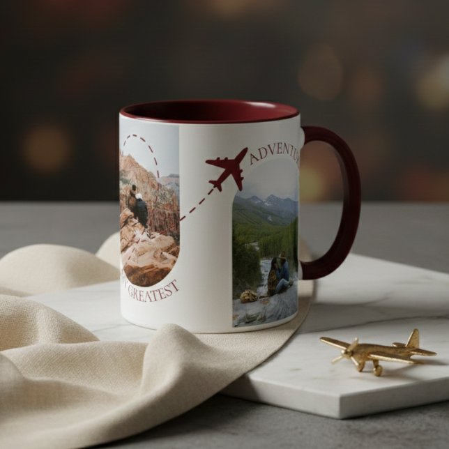 Couples Travel Greatest Adventure Photo  Mug (Gift this personalized Couples Travel Greatest Adventure Photo Mug!)