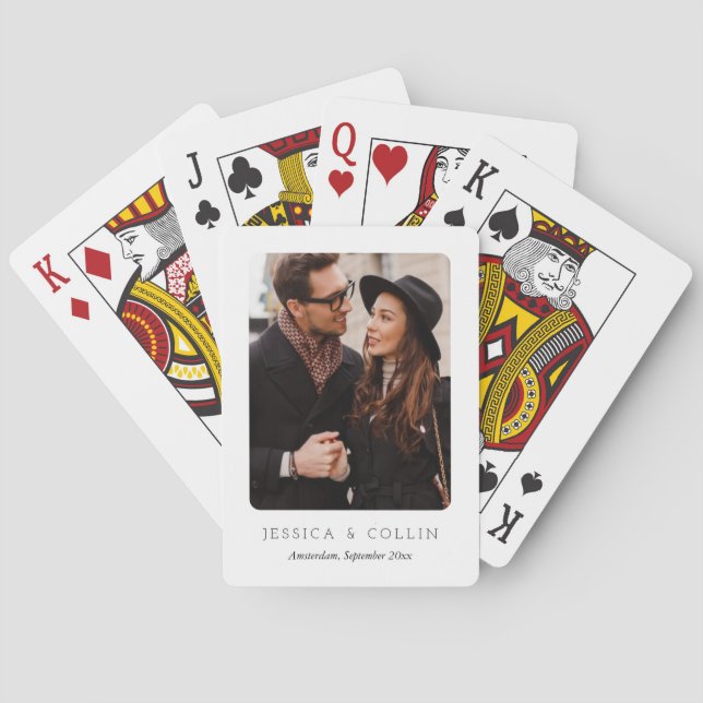 Couples Travel Personalized Photo Name  Poker Cards (Back)