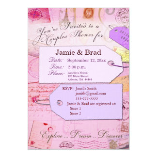 travel theme bridal shower invitations