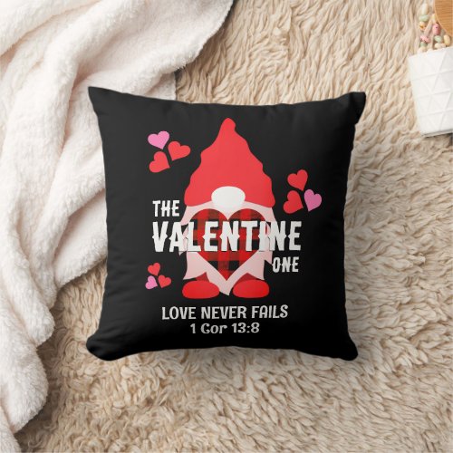 Couples VALENTINE GNOME Love Never Fails Throw Pillow