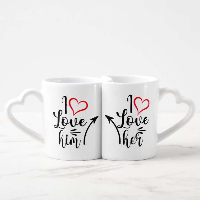 Couples Valentine's Day Coffee Mug Set (Front Nesting)