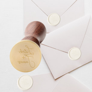 Couples Wax Seal Bridal Wedding Modern Names