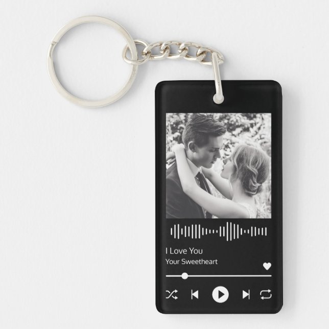 Couples Wedding Anniversary Music Player Keychain (Front)