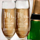 Couples Wedding Champagne Flute Set of 2