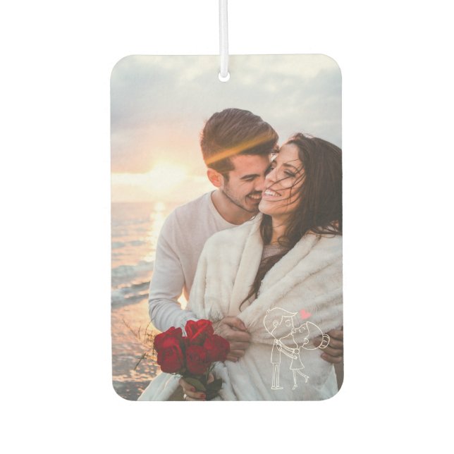 Couples Wedding Engagement Photo Car Air Freshener (Front)