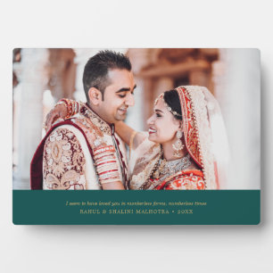 Couple's Wedding Indian Love Quote Photo  Plaque