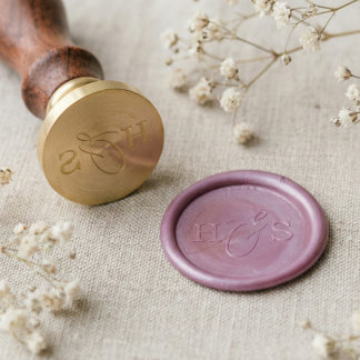 Couple's Wedding Monogram Elegant Modern  Wax Seal Stamp