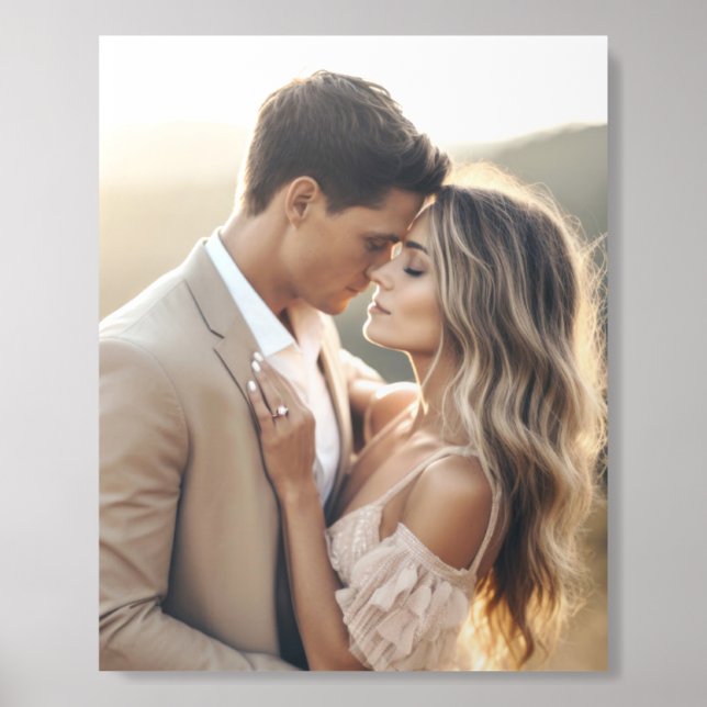 Couple's Wedding or Engagement Photo Acrylic Photo Tile (Front Set)