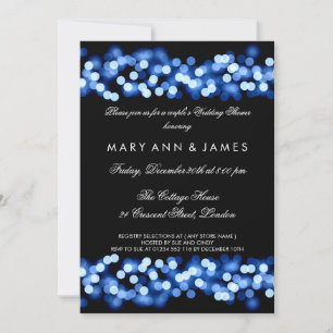 Couple's Wedding Shower Blue Hollywood Glam Invitation