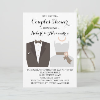 Couples Wedding Shower Bride & Groom Invitation