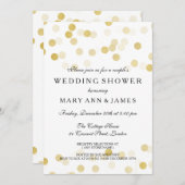 Couple's Wedding Shower Gold Foil Glitter Lights Invitation (Front/Back)