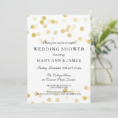 Couple's Wedding Shower Gold Foil Glitter Lights Invitation (Standing Front)