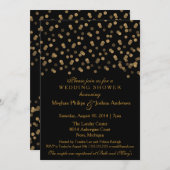 Couples Wedding Shower Gold Glitter Confetti Invitation (Front/Back)