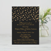 Couples Wedding Shower Gold Glitter Confetti Invitation (Standing Front)
