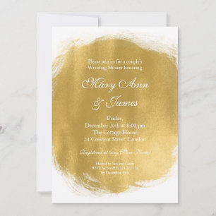 Couple's Wedding Shower Gold Paint Look Invitation