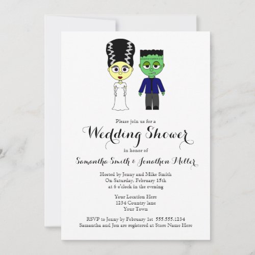 Couples Wedding Shower Halloween Theme Invitation