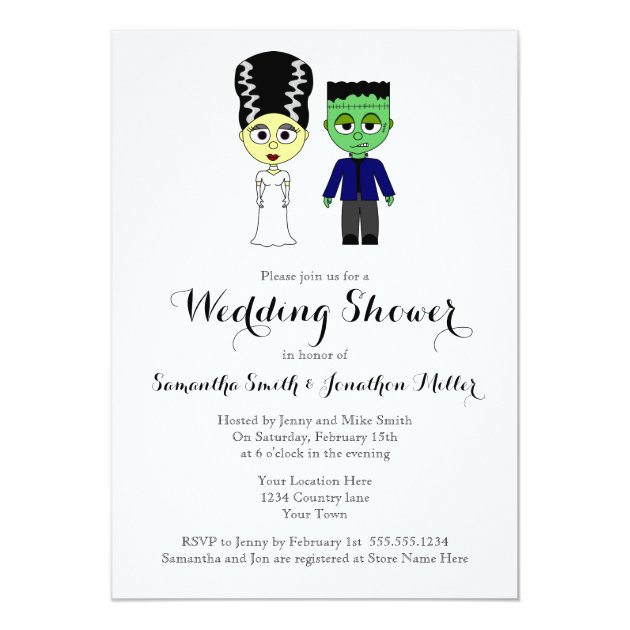 Couples Wedding Shower Halloween Theme Invitation