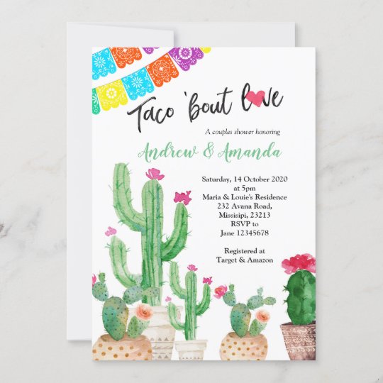 Couples Wedding Shower Invitation Fiesta
