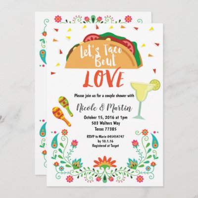 Couples Wedding Shower Invitation Fiesta with Taco