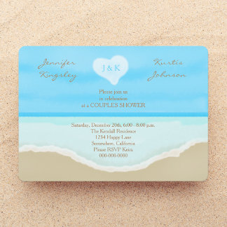 Couples Wedding Shower Invitations Beach