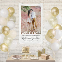 Couples Wedding Shower Simple Photo Welcome Banner