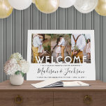 Couples Wedding Shower Welcome 3 Photo Collage Foam Board<br><div class="desc">Welcome guests to a stylish couples bridal shower with an elegant custom 3 photo collage 18"x24" foam board sign. Pictures and all text are simple to personalize. (IMAGE PLACEMENT TIP: An easy way to center a photo exactly how you want is to crop it before uploading to the Zazzle website.)...</div>