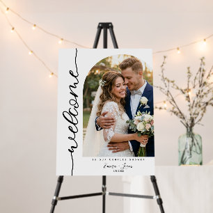 Couples Wedding Shower Welcome Sign With Photo