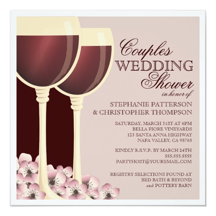 Couples Wedding Shower Wine Themed Invitation | Zazzle