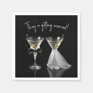 Couple's Wedding Shower with Martini Cocktails Napkins