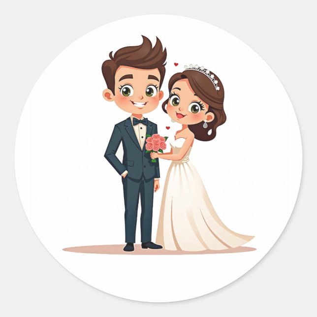 Couples Wedding Sticker (Front)