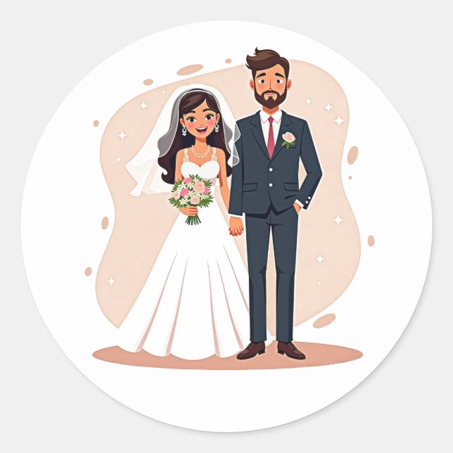 Couples Wedding Sticker (Front)