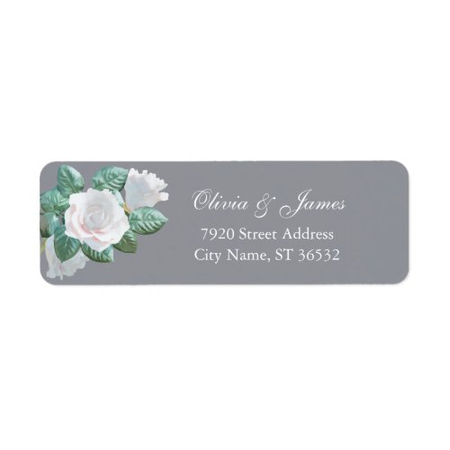 Couples White Flowers Elegant Sleet Label