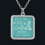 Couples Wife Husband Cute Matching Cruise Vacation Silver Plated Necklace<br><div class="desc">This unique couples design is perfect for any couple traveling on a cruise or to the beach. This half of the design is made for the wife and says, "He's the only buoy for me" with a buoy, an anchor, a starfish and coral. SEE THE MATCHING HUSBAND DESIGN IN THE...</div>