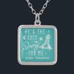 Couples Wife Husband Cute Matching Cruise Vacation Silver Plated Necklace<br><div class="desc">This unique couples design is perfect for any couple traveling on a cruise or to the beach. This half of the design is made for the wife and says, "He's the only buoy for me" with a buoy, an anchor, a starfish and coral. SEE THE MATCHING HUSBAND DESIGN IN THE...</div>