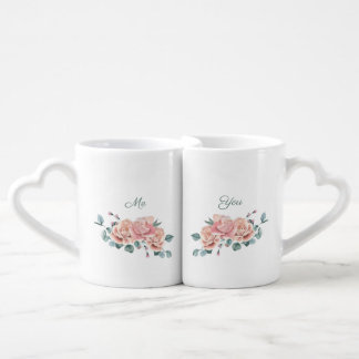 Couples's mug set heart shaped personalized