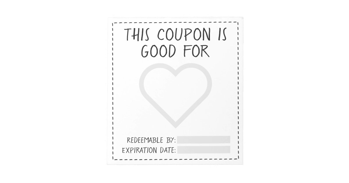 Coupon Book Homemade Coupons Cute Modern Template Notepad Zazzle