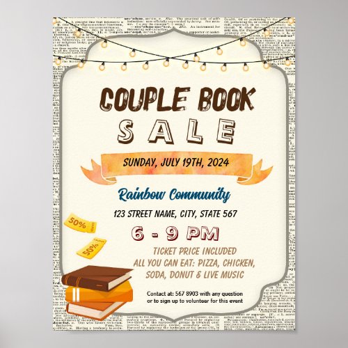 Coupon book sale event flyer  poster