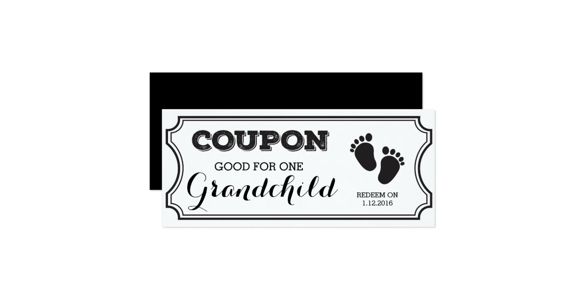 Coupon for one Grandchild Baby Announcement Zazzle